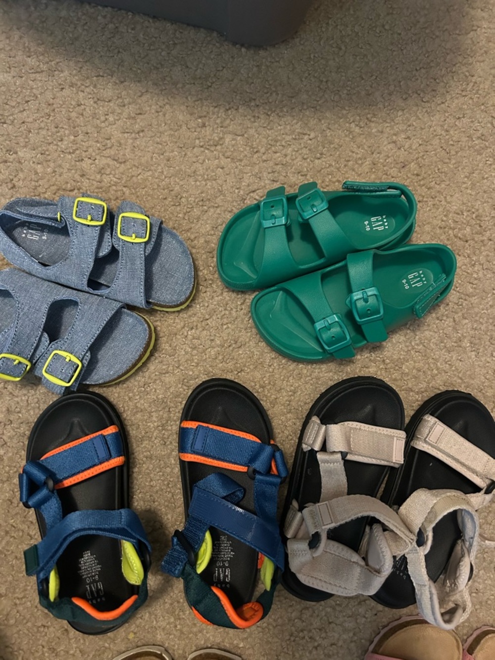 GAP Teal Green Buckle Kids Sandals